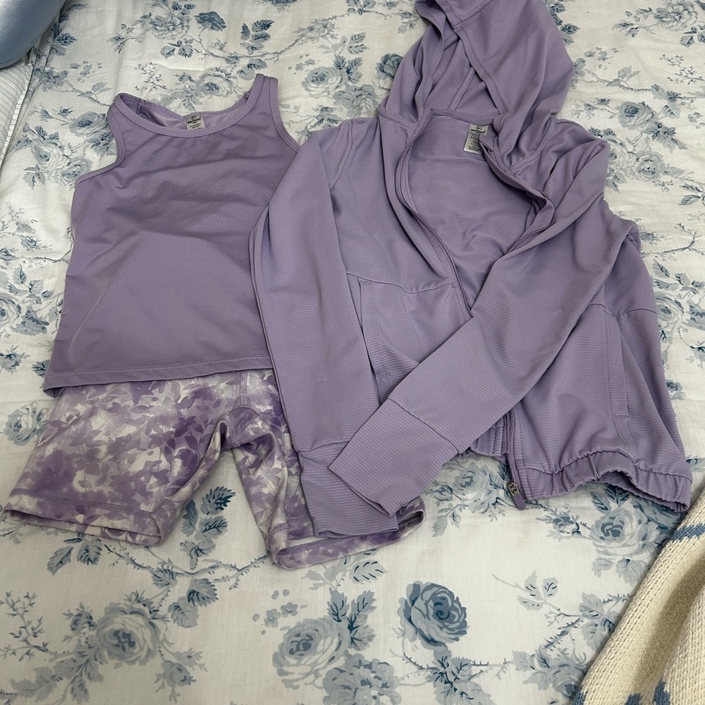 90 Degree By Reflex Girls Activewear Set - 3 piece - Size S (7/8)